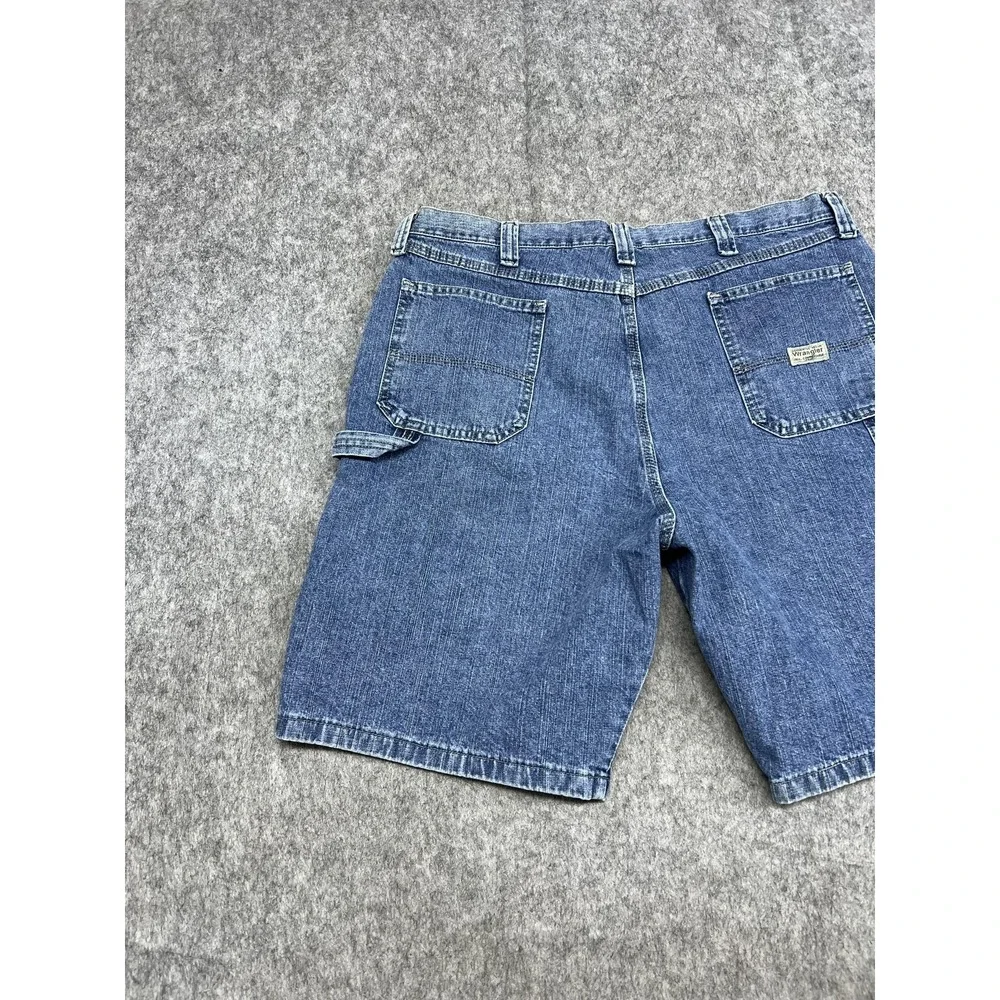 Wrangler Cargo Shorts Mens 40 Blue Denim Carpenter Workwear 10